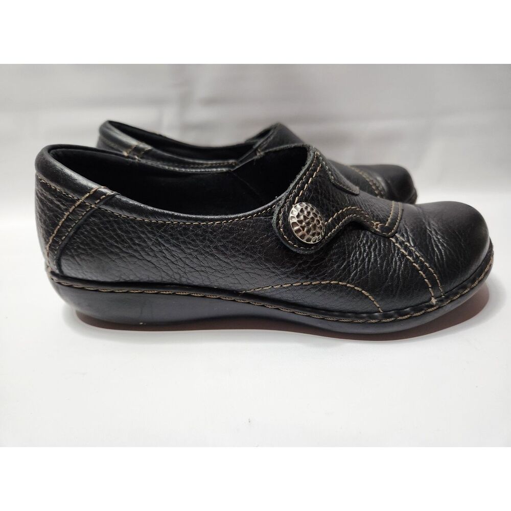 Clarks Bendables Black Leather Shoes Women’s 8M Leather Upper